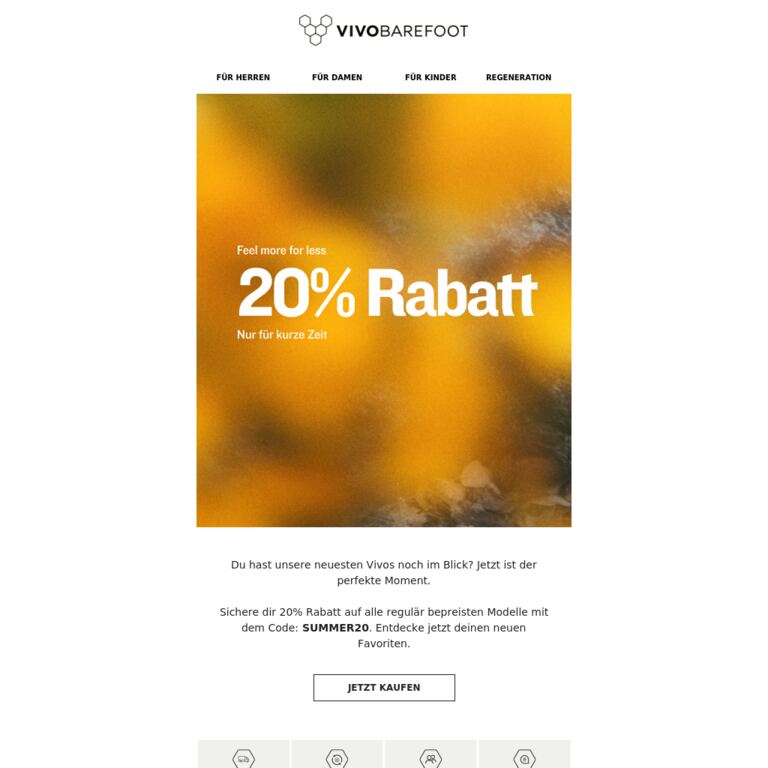 48 Stunden. 20% Rabatt. - newsletter screenshot
