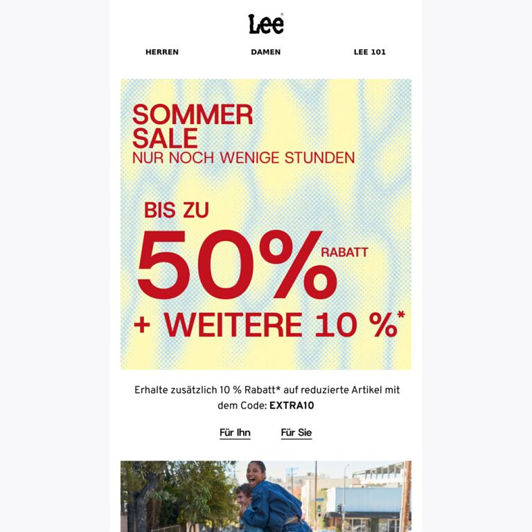 SOMMER-SALE – nur noch wenige Stunden - newsletter screenshot