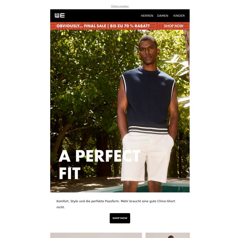 Chino-Shorts mit perfekter Passform - newsletter screenshot