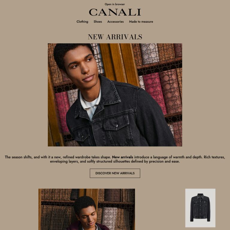 New Arrivals - newsletter screenshot