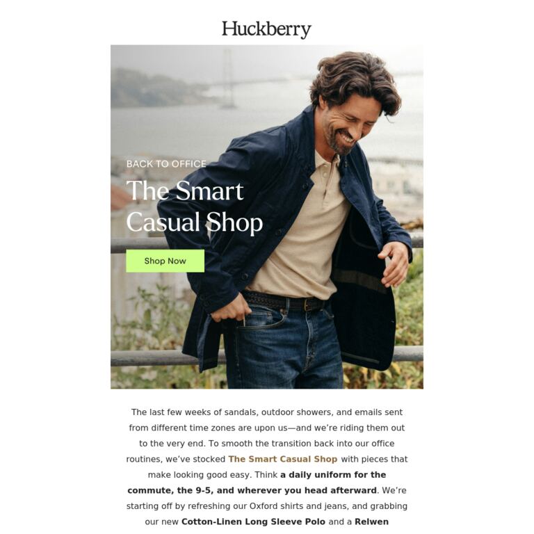 First Access: The Fall Smart Casual Preview - newsletter screenshot