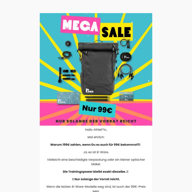 ⚠️ Wer zuerst kommt, spart 100€ - newsletter screenshot