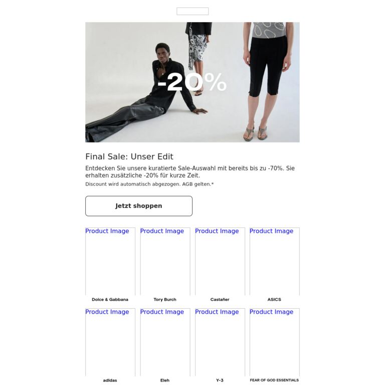 Final Sale: Unsere Highlights - newsletter screenshot