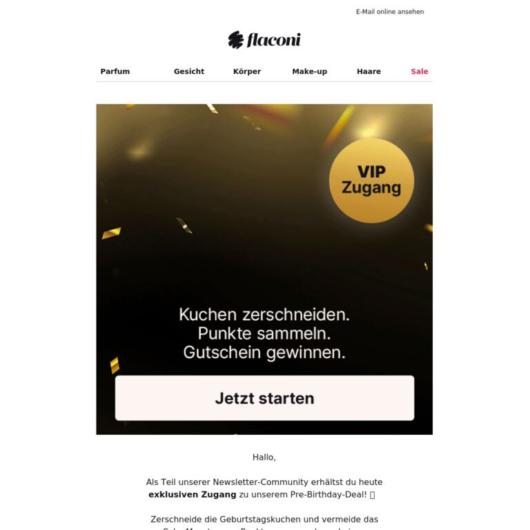🎂 Exklusiver VIP Zugang zum Pre-Birthday Deal! - newsletter screenshot