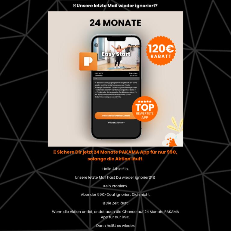 👀 Unsere letzte Mail wieder ignoriert? - newsletter screenshot
