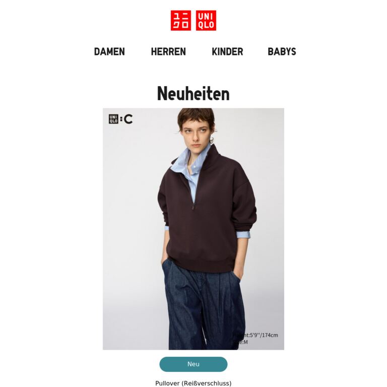 Neue Essentials für neue Looks - newsletter screenshot