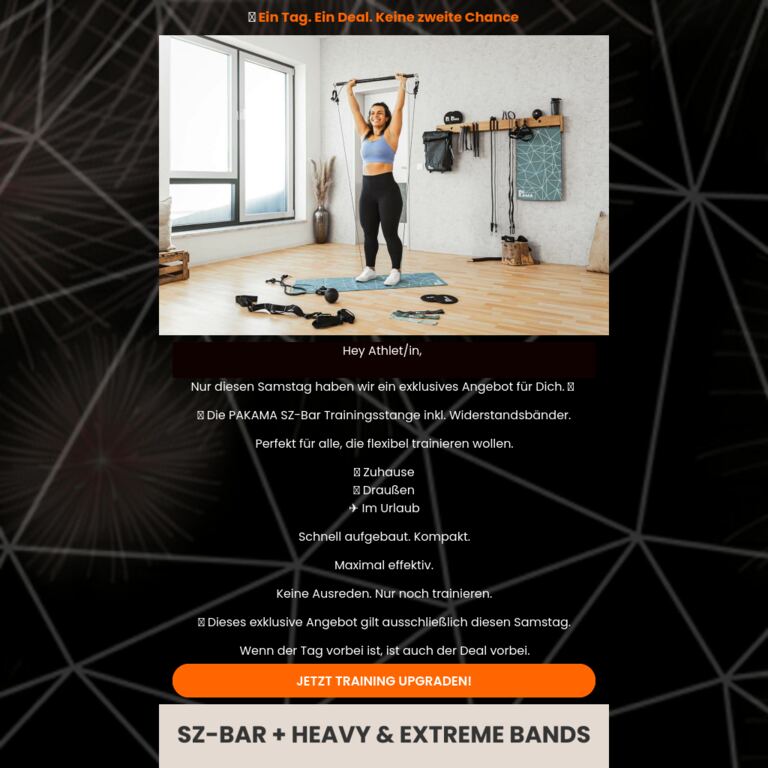 🚨 Exklusiver Samstags-Deal: SZ-Bar + Bänder - newsletter screenshot