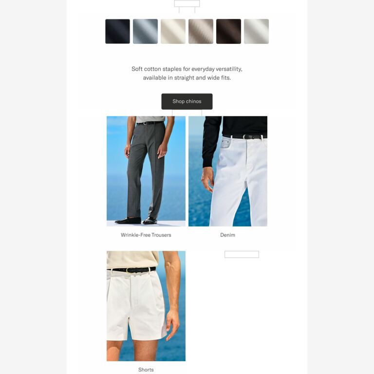 Chinos: Find Your Fit - newsletter screenshot