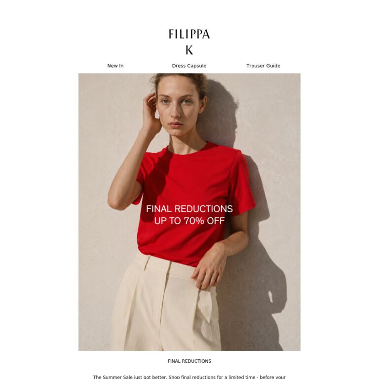 Sale: Final Reductions - newsletter screenshot