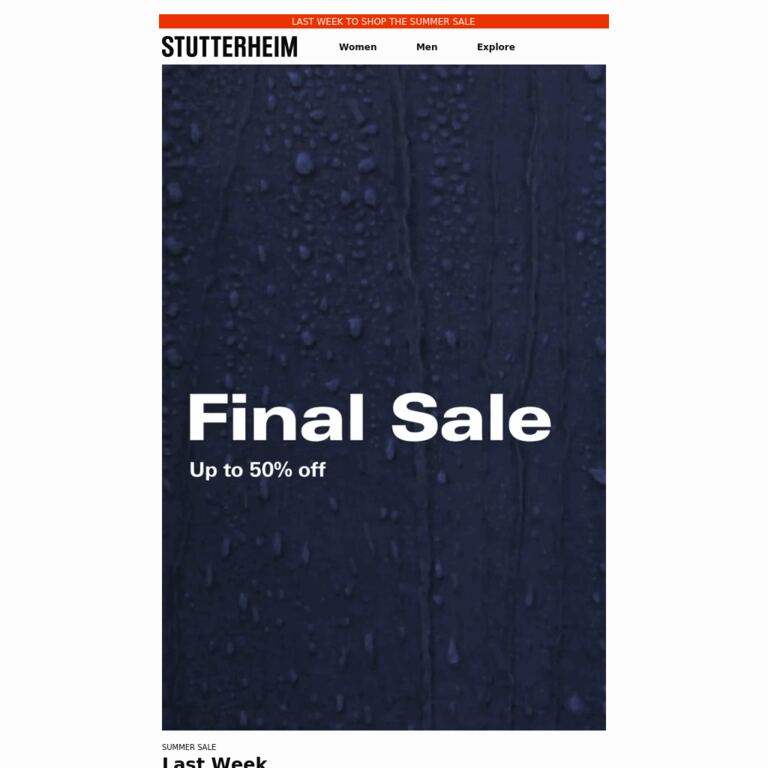 Last Week Of The Summer Sale - newsletter screenshot