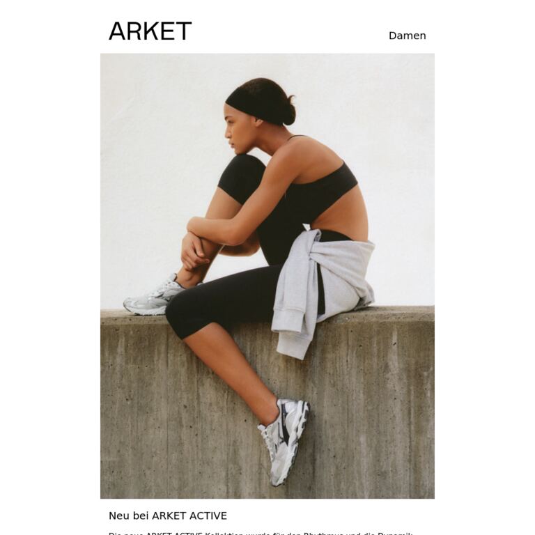 Neu bei ARKET ACTIVE - newsletter screenshot