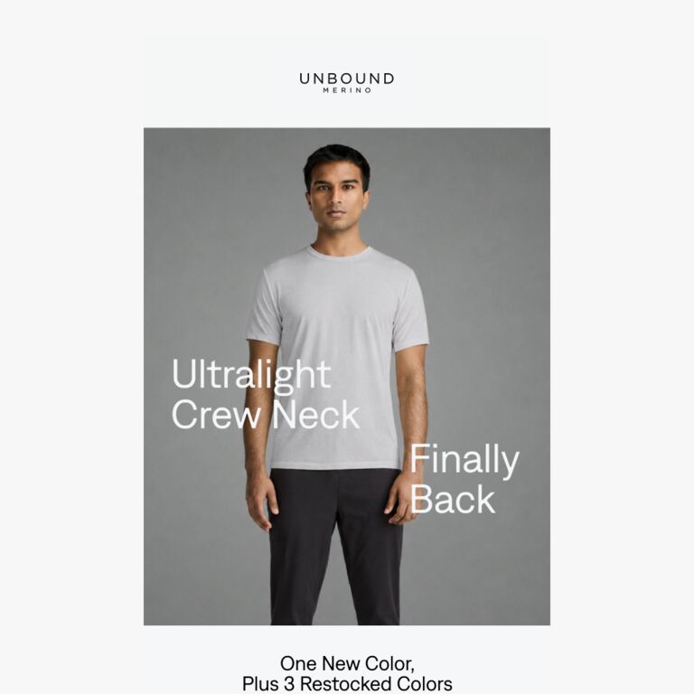 Ultralight T-shirts Are Finally Back 🌞 - newsletter screenshot
