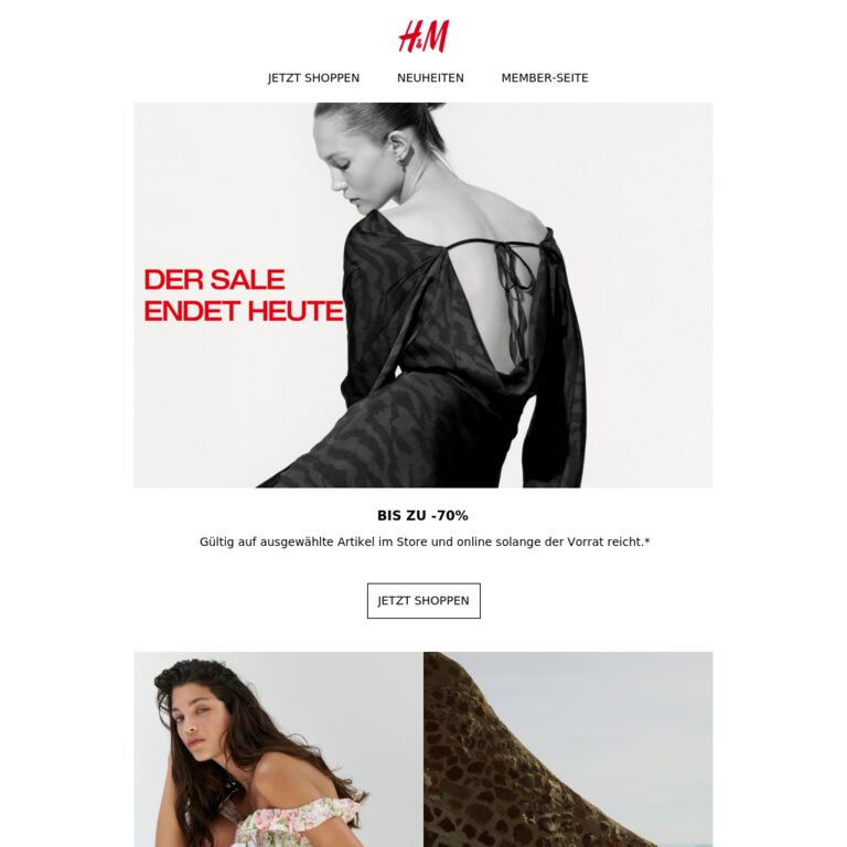 Der Sale endet heute - newsletter screenshot