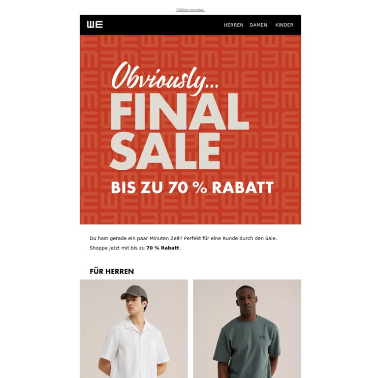 Schon im Sale gestöbert? - newsletter screenshot