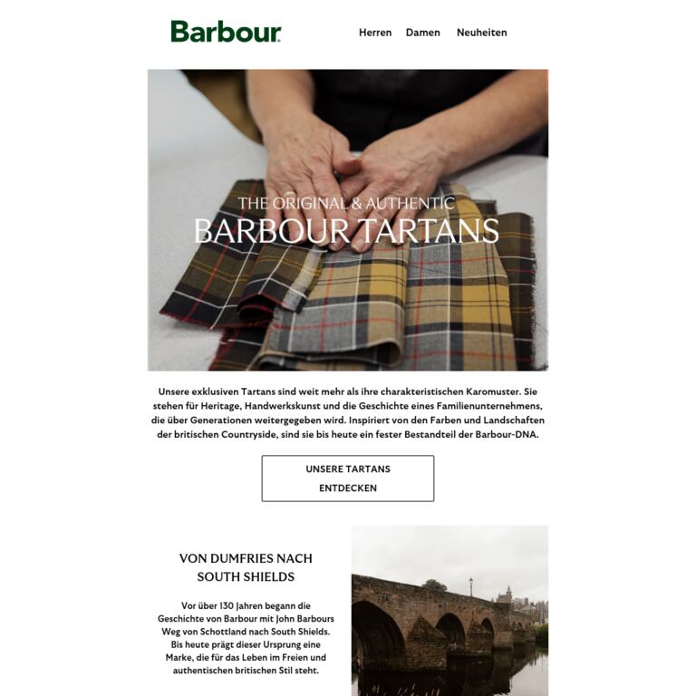 Eine Geschichte, die Generationen verbindet - newsletter screenshot