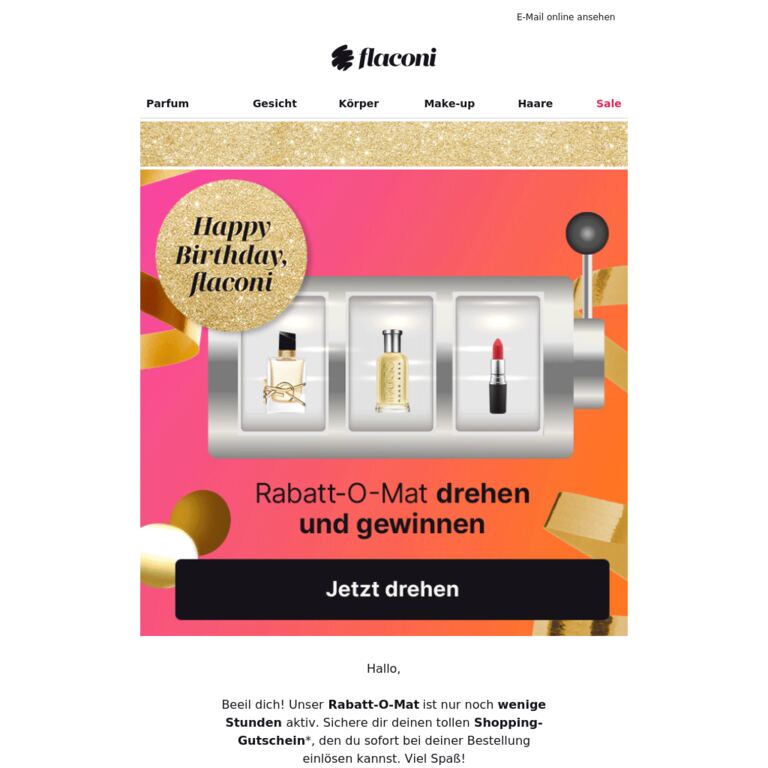 🚨 Letzte Chance auf den Geburtstags-Jackpot! - newsletter screenshot