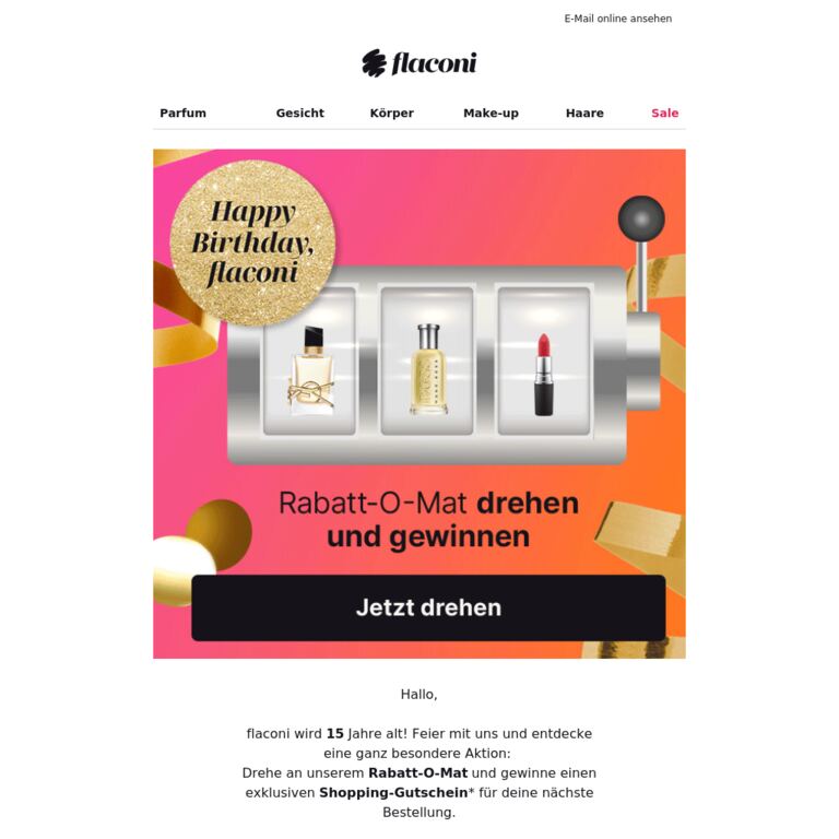 🎰 Knackst du den Geburtstags-Jackpot? - newsletter screenshot