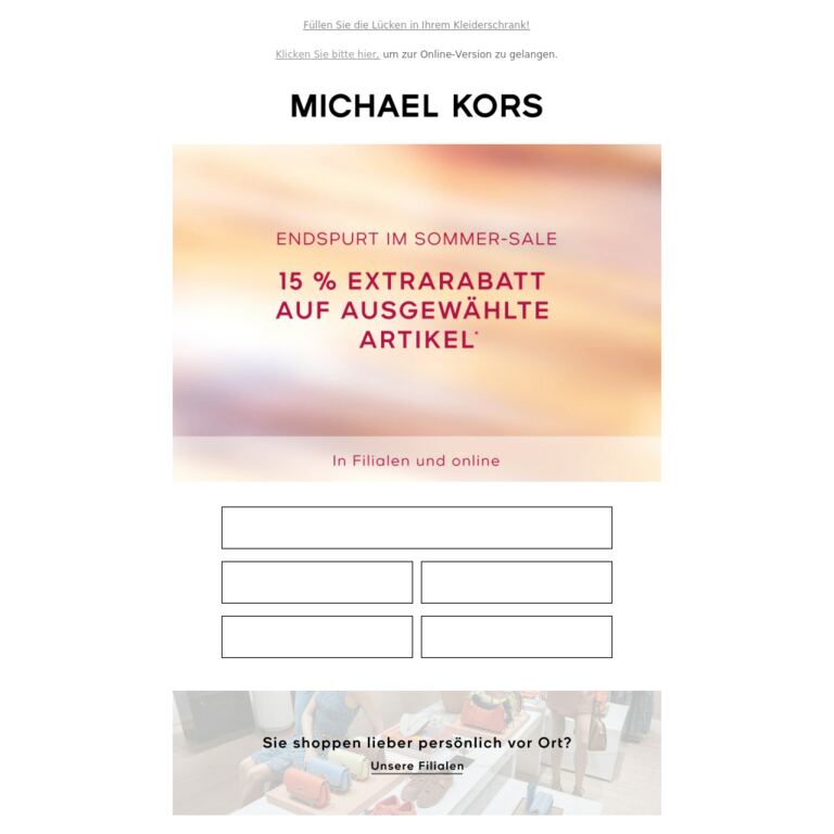 Sale: Jetzt gibt's 15 % Extrarabatt auf Must-haves - newsletter screenshot