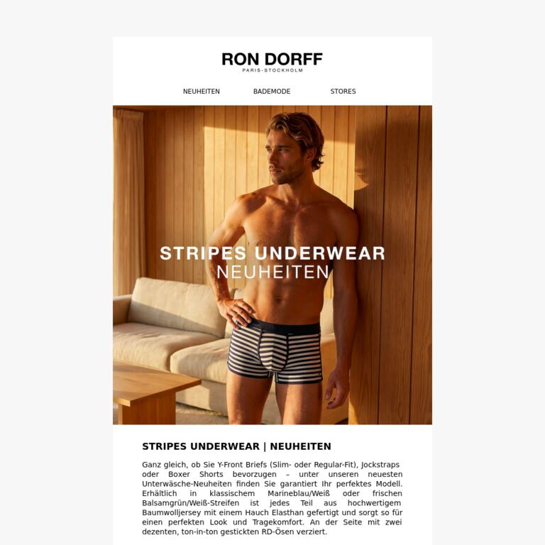 Stripes Underwear - newsletter screenshot