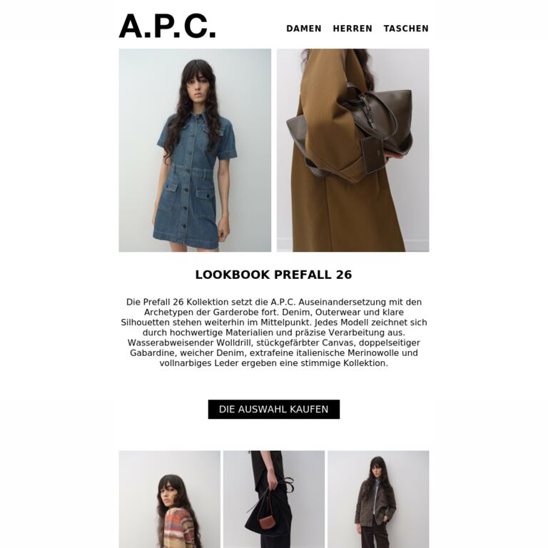 Entdecken Sie das Pre-Fall 26 Lookbook - newsletter screenshot