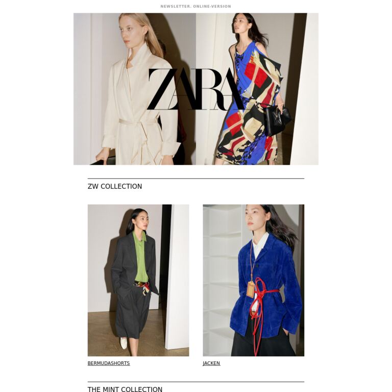 Damen | Neuheiten - newsletter screenshot