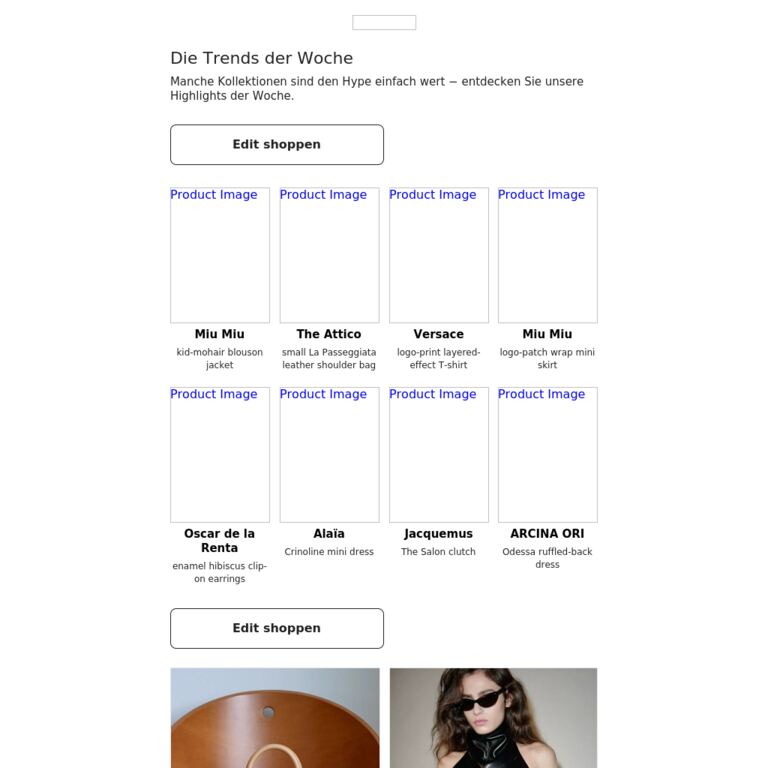 Die Trendpieces der Stunde - newsletter screenshot