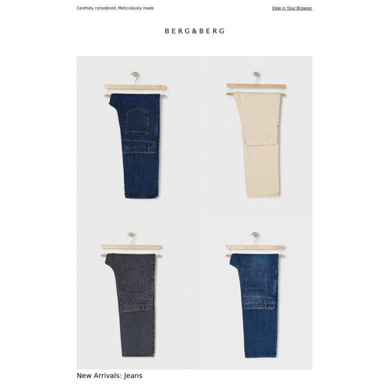 New Arrivals: Jeans - newsletter screenshot