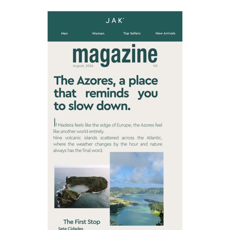 Our guide to the Azores. - newsletter screenshot