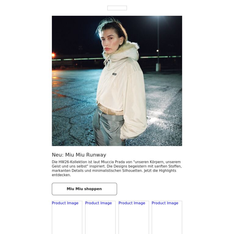 Miu Miu: Die neue Saison - newsletter screenshot
