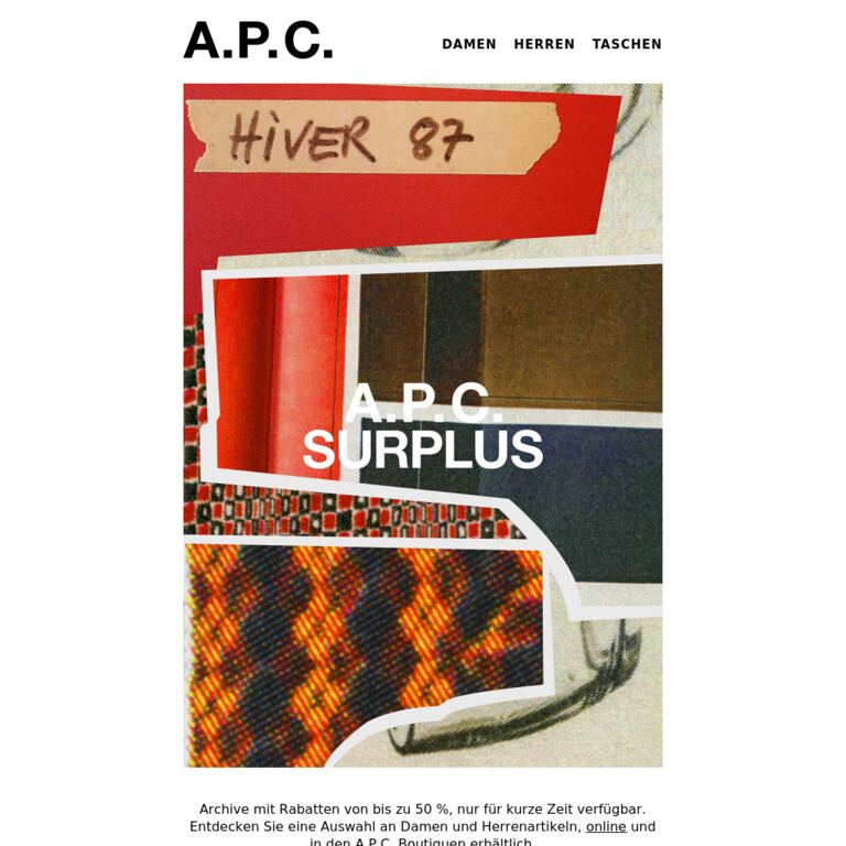 Surplus | Limitierter Bestand bis zu 50 % reduziert - newsletter screenshot