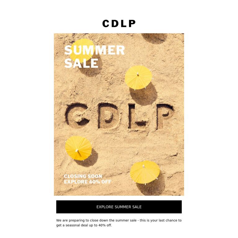 Summer Sale is Closing - newsletter screenshot