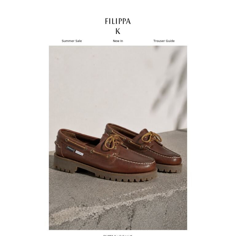New: FILIPPA K x Sebago - newsletter screenshot