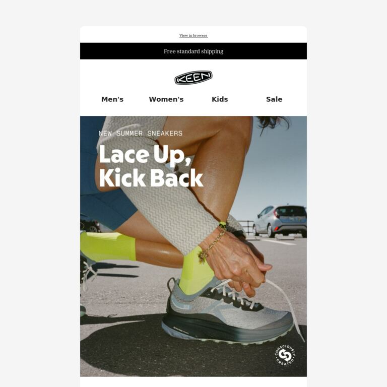 NEW Summer Sneakers - newsletter screenshot