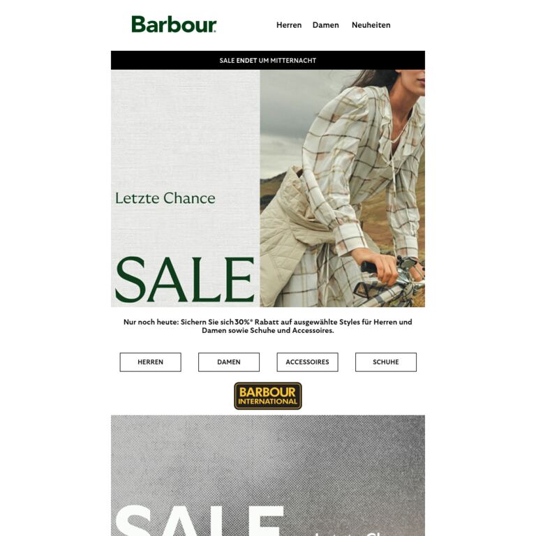 Summer Sale | 20% Rabatt - newsletter screenshot