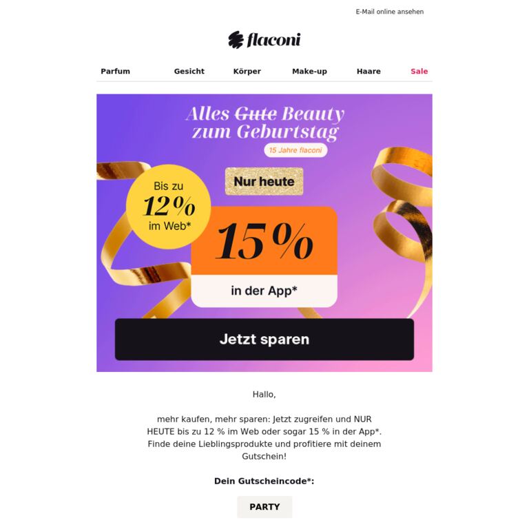 15 %-Gutschein auf...❓ - newsletter screenshot