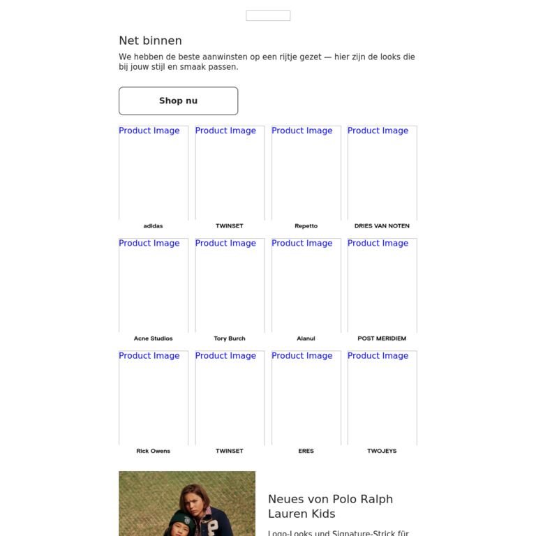 Nieuw binnen, speciaal voor jou - newsletter screenshot