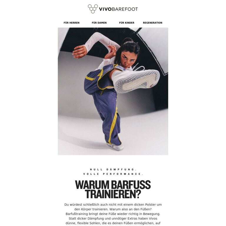 Was macht Barfußtraining besser? - newsletter screenshot