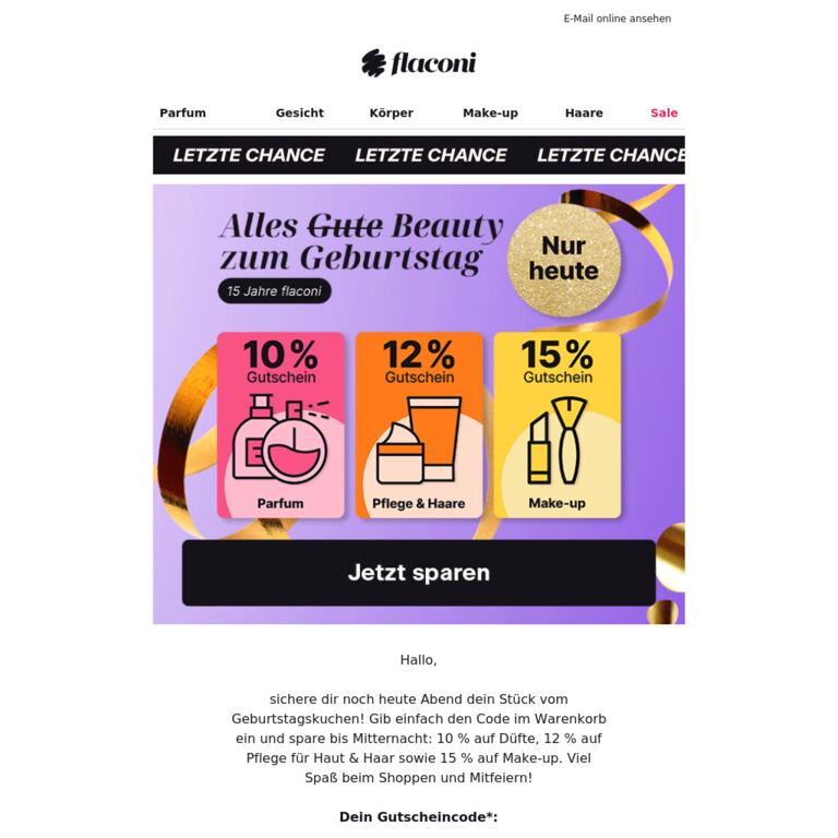 Ein letztes Stück Geburtstagskuchen? ⏱️ - newsletter screenshot