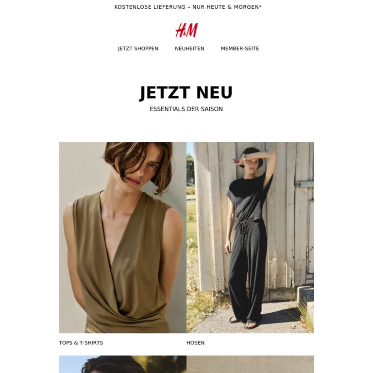 Jetzt neu - newsletter screenshot