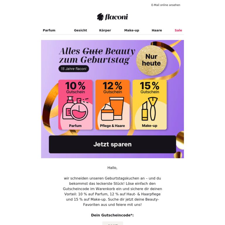 Schnapp dir dein Stück vom Kuchen! 🍰 - newsletter screenshot