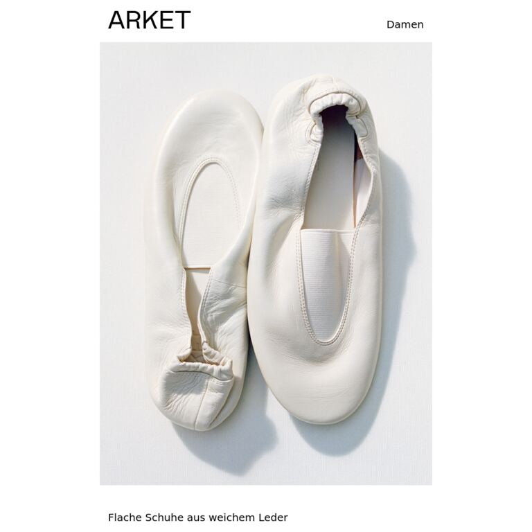 Pre-Fall 2026: flache Schuhe aus weichem Leder - newsletter screenshot