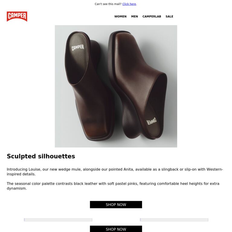 New: Mules & Slingbacks - newsletter screenshot