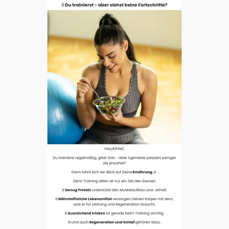 👀 Du trainierst - aber siehst keine Fortschritte? - newsletter screenshot