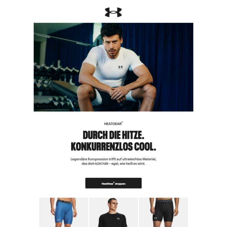 Die Hitze lässt nicht nach. HeatGear® auch nicht. - newsletter screenshot