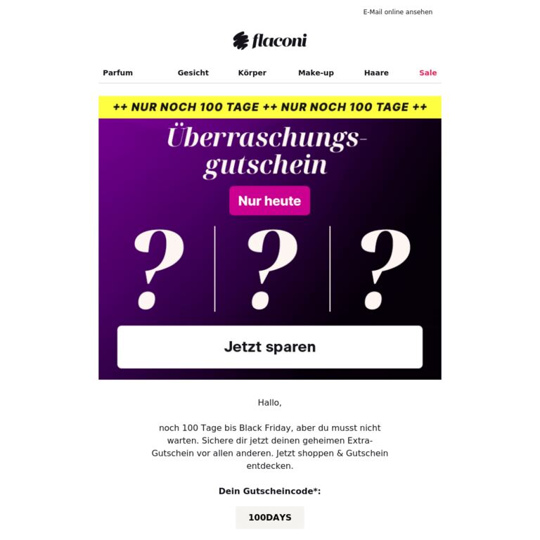 Dein früher Black Friday Deal ❤️‍🔥 - newsletter screenshot