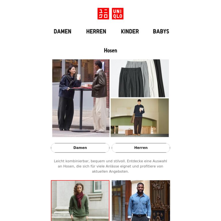 Hosen für alle - newsletter screenshot