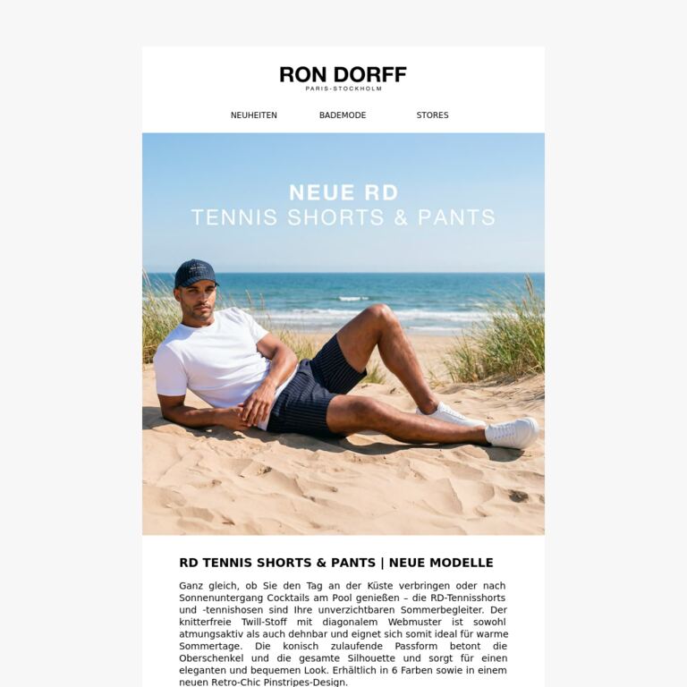 Tennis Shorts oder Pants? - newsletter screenshot