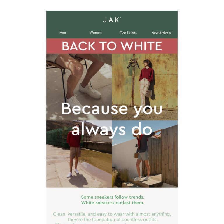Back to white. - newsletter screenshot