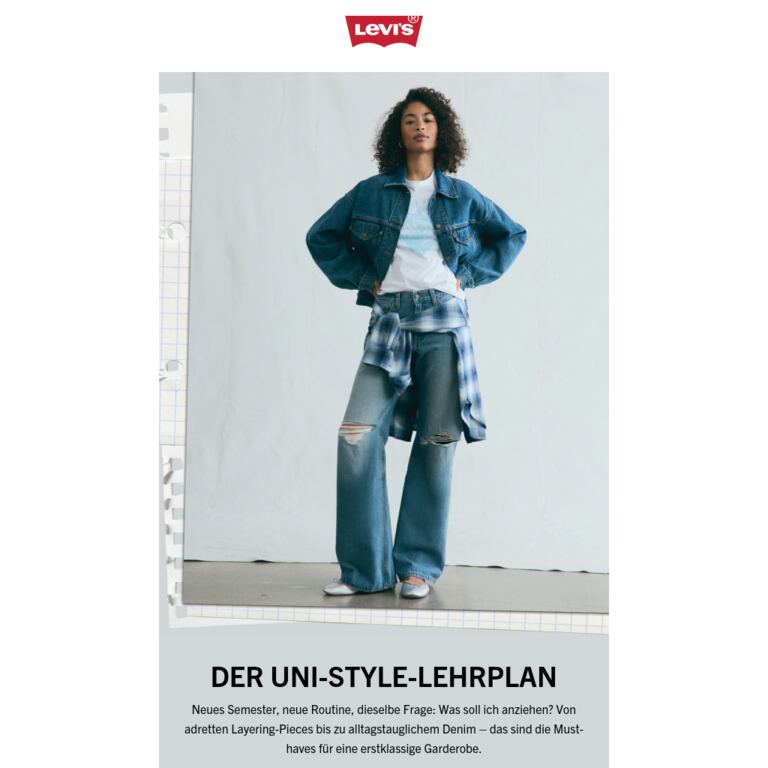 Peppe deine Uni-Garderobe auf - newsletter screenshot