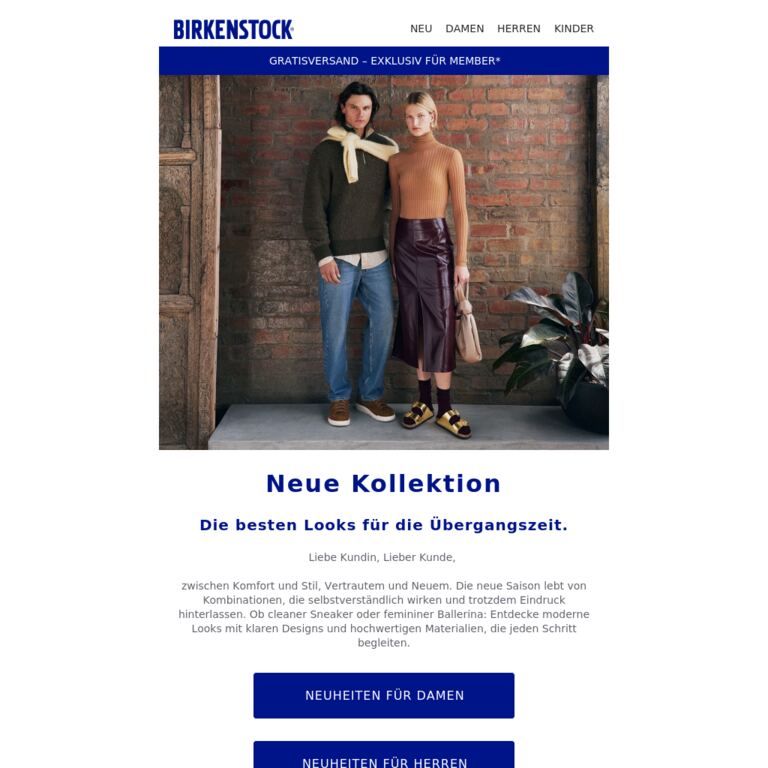 Unsere neue Kollektion ist da. - newsletter screenshot